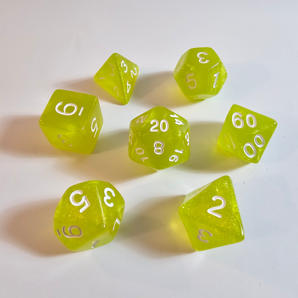 Slime Green Acrylic Dice Set