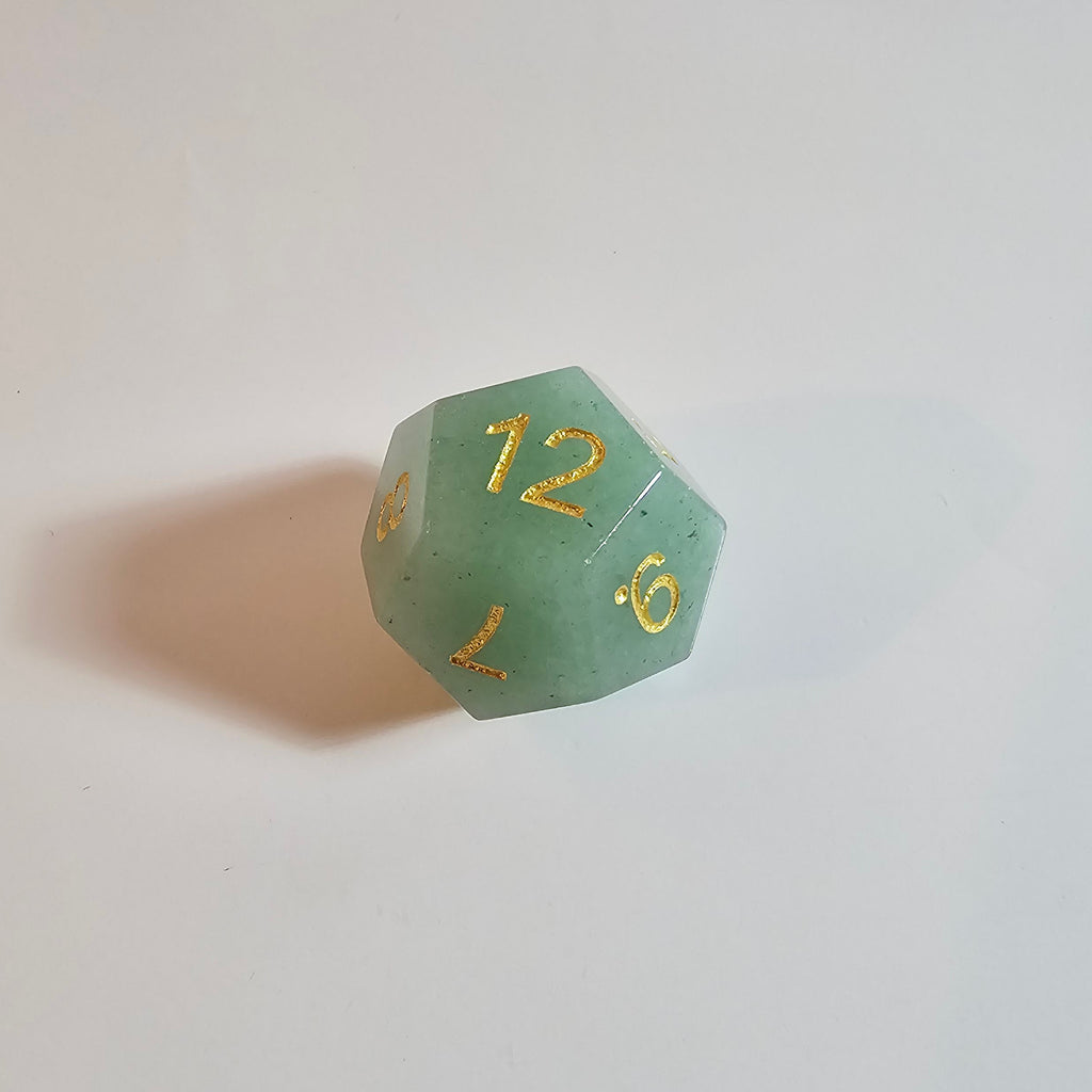 Green Aventurine Gemstone Dice Set