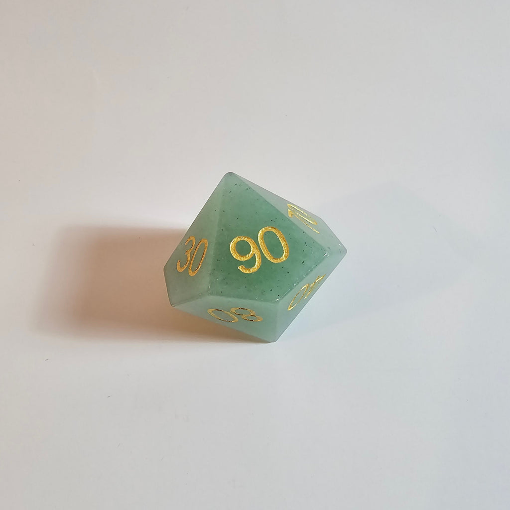 Green Aventurine Gemstone Dice Set