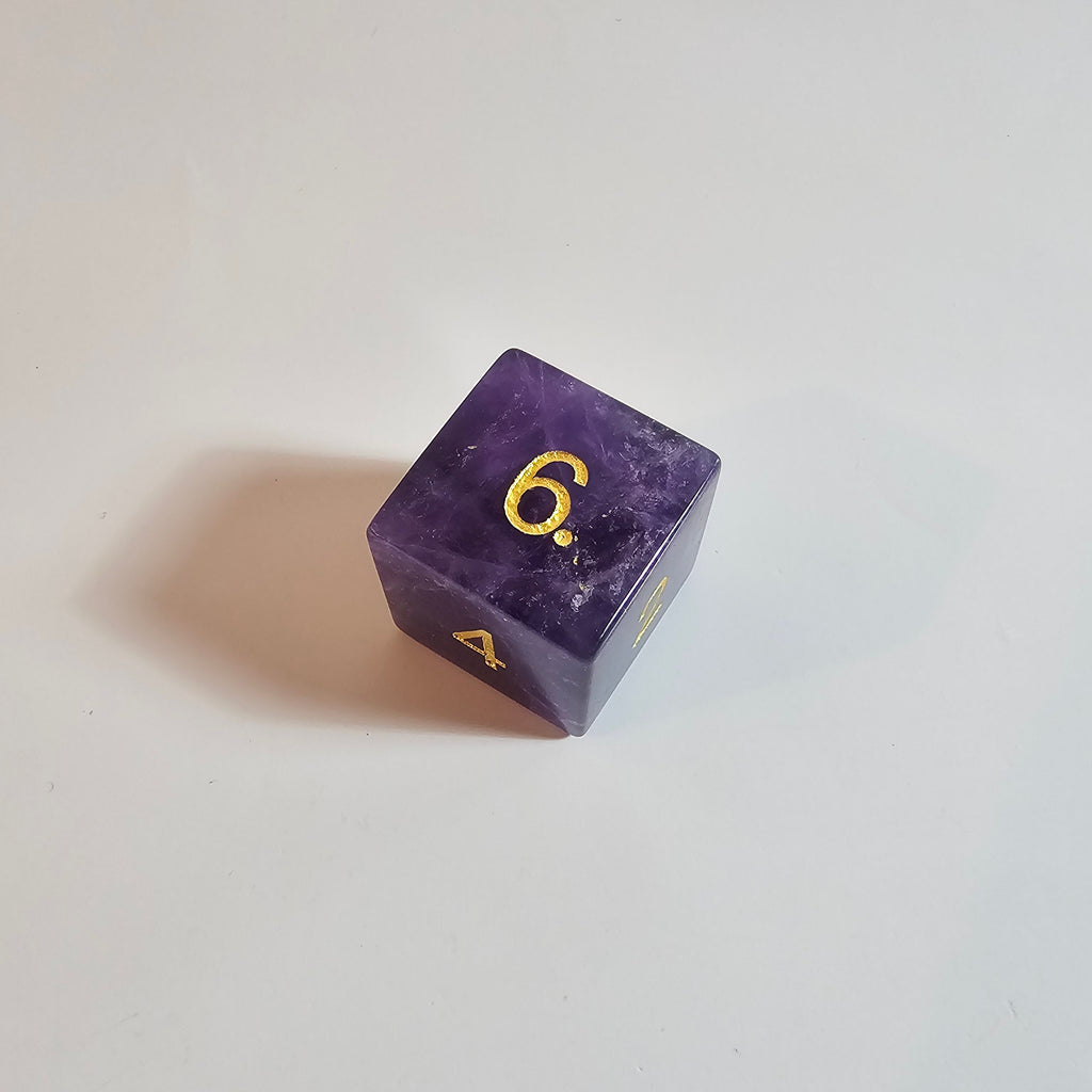 Amethyst Gemstone Dice Set