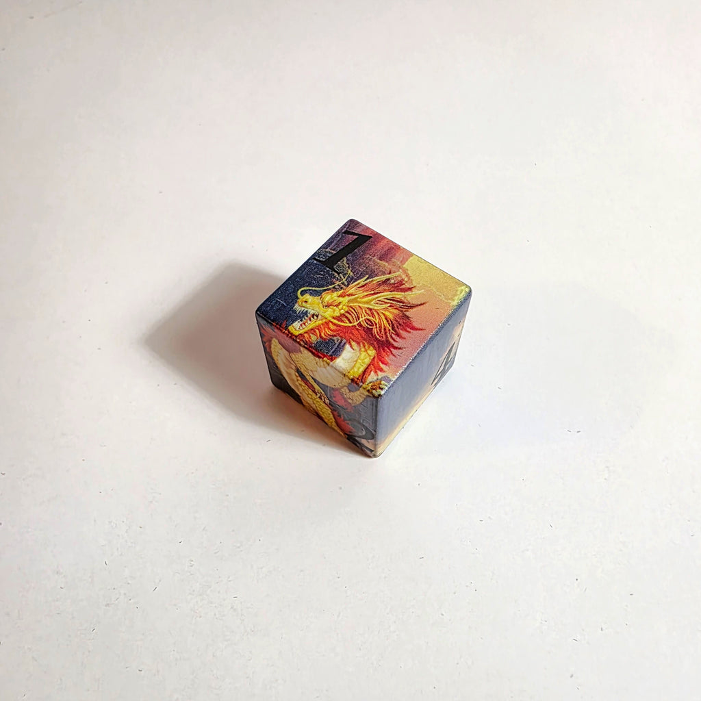 Golden Dragon’s Dawn Sharp Edge Resin Dice Set