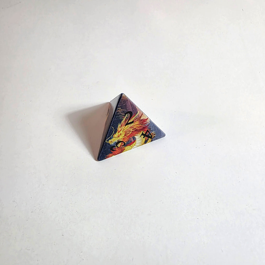 Golden Dragon’s Dawn Sharp Edge Resin Dice Set