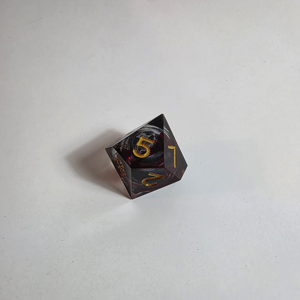 Blood Skulls Liquid Core Resin Dice Set