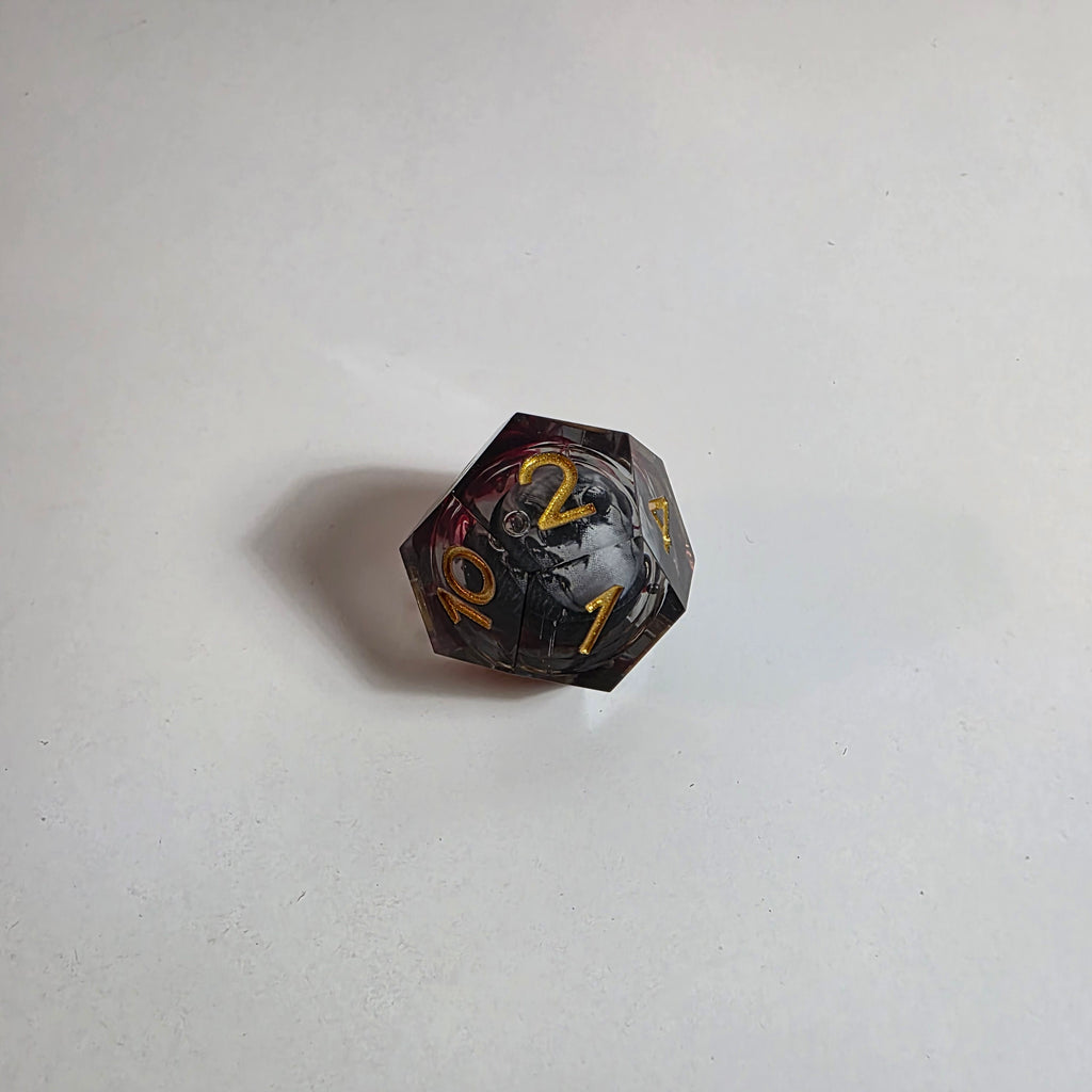 Blood Skulls Liquid Core Resin Dice Set