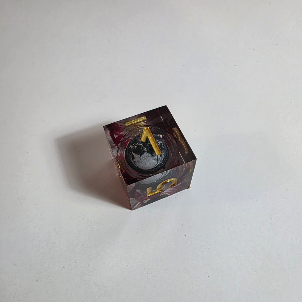 Blood Skulls Liquid Core Resin Dice Set