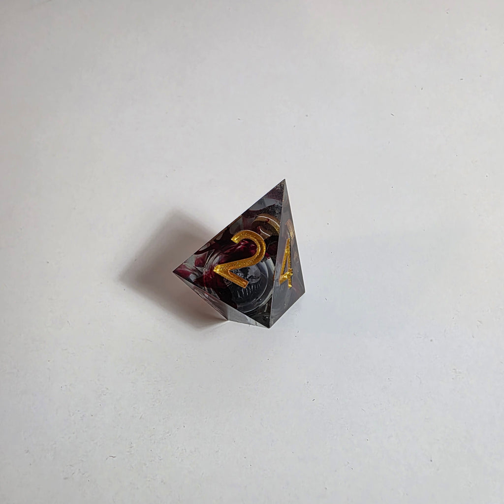 Blood Skulls Liquid Core Resin Dice Set