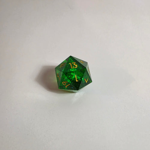 Acid Green Sharp Edge Resin Dice Set