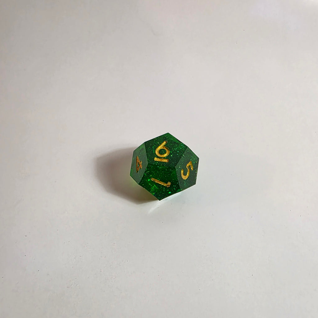 Acid Green Sharp Edge Resin Dice Set
