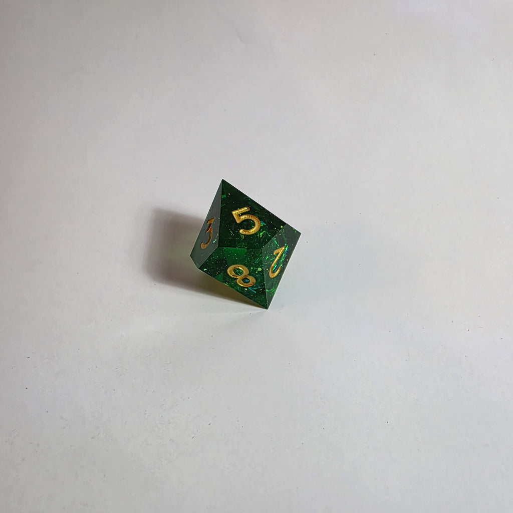 Acid Green Sharp Edge Resin Dice Set