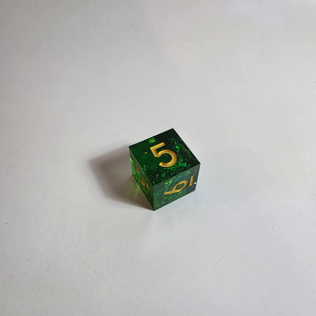 Acid Green Sharp Edge Resin Dice Set