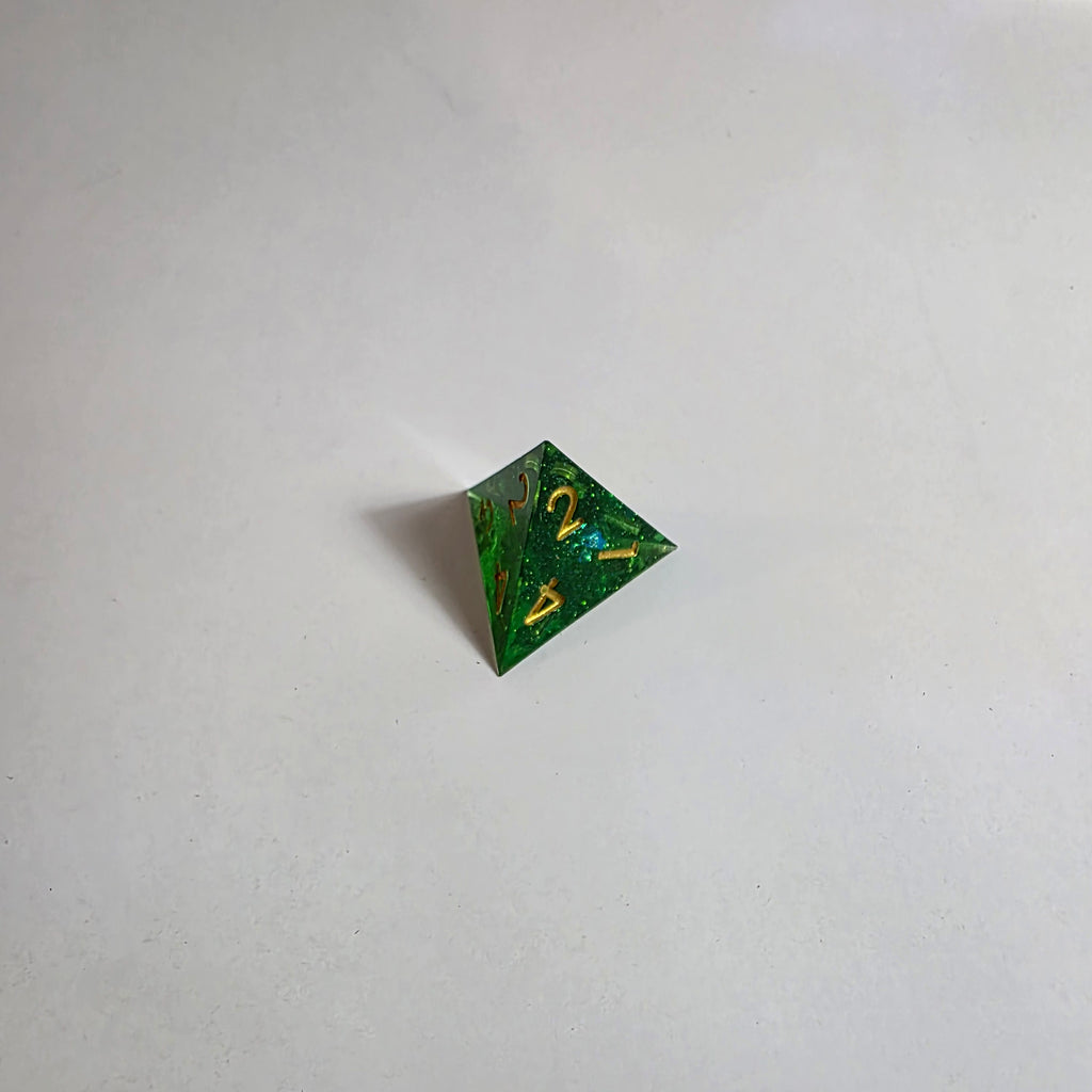 Acid Green Sharp Edge Resin Dice Set