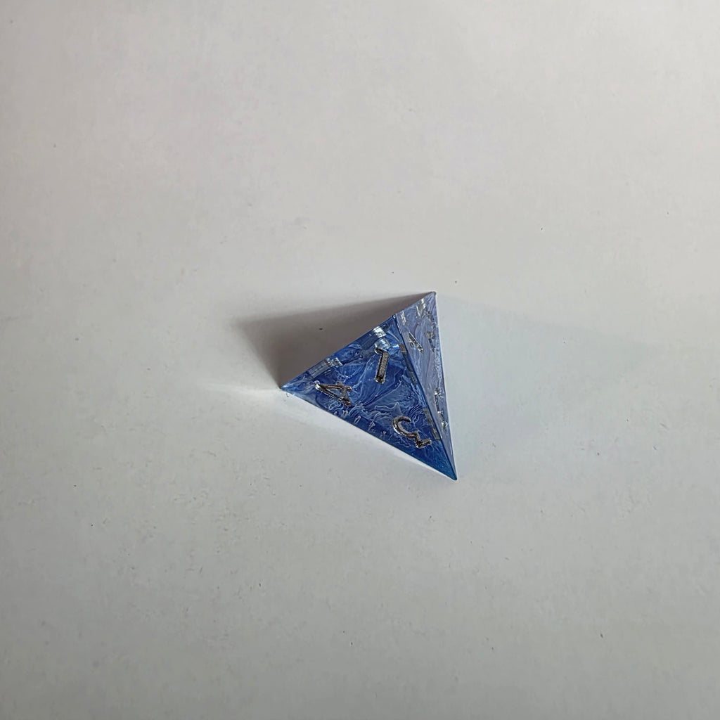Deep Blue Waves Handmade Resin Dice Set