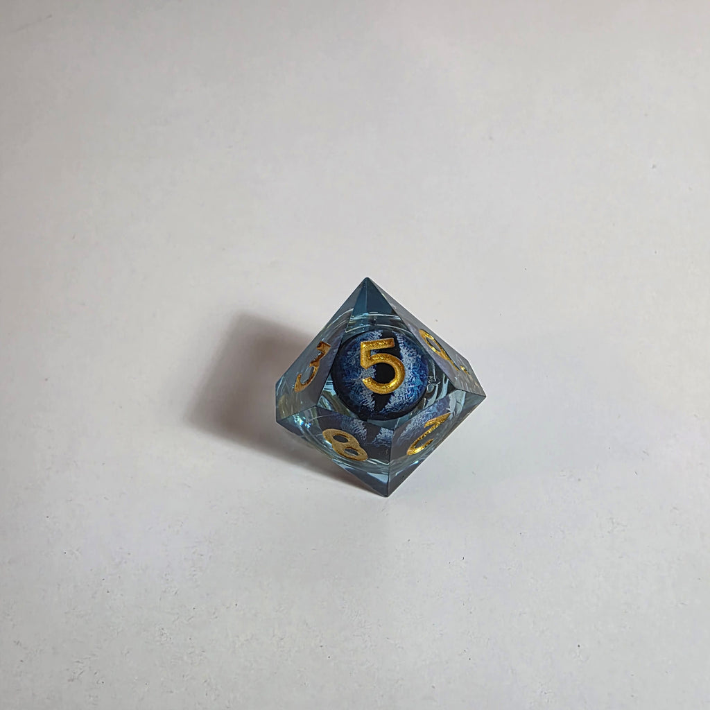 Blue Dragon Eyes Liquid Core Resin Dice Set