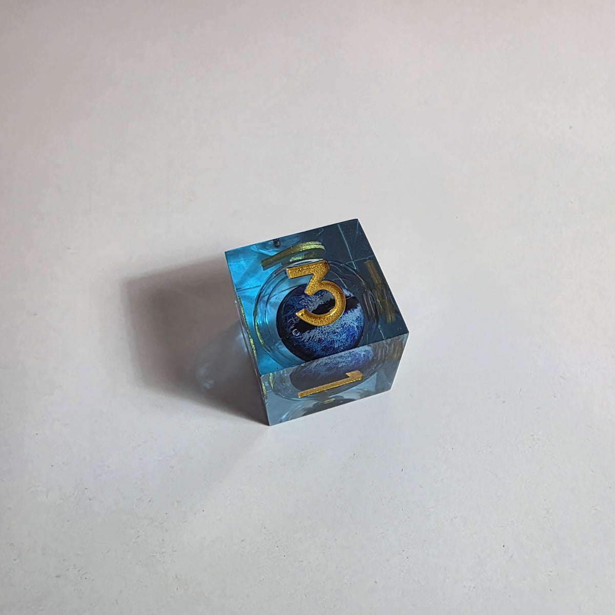 Blue Dragon Eyes Liquid Core Resin Dice Set