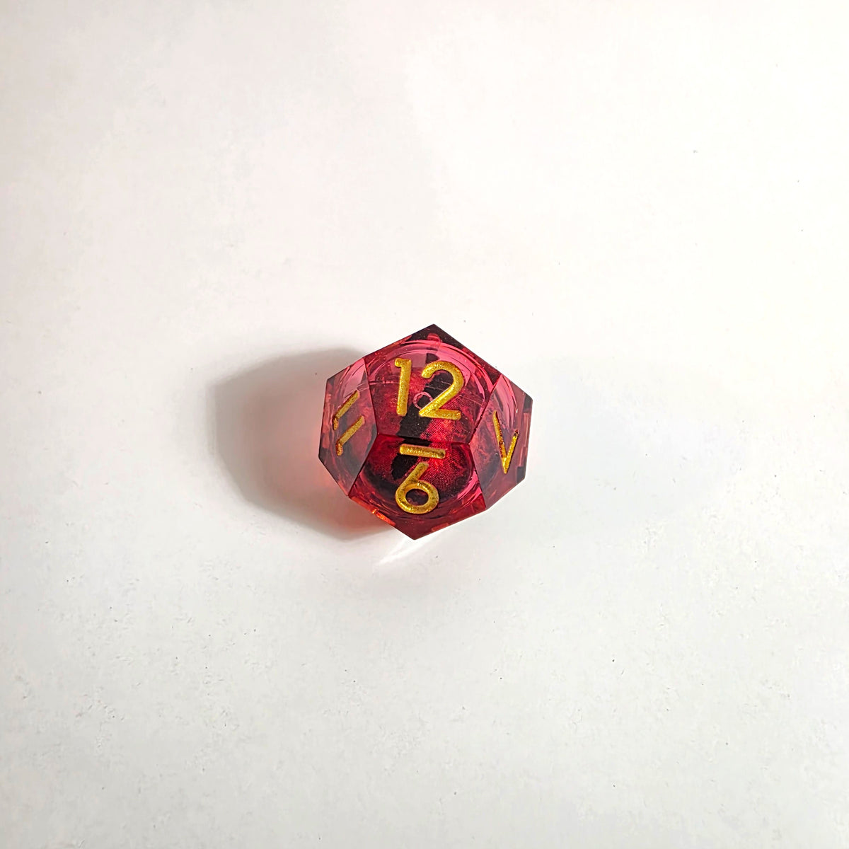 Red Dragon Eyes Liquid Core Resin Dice Set