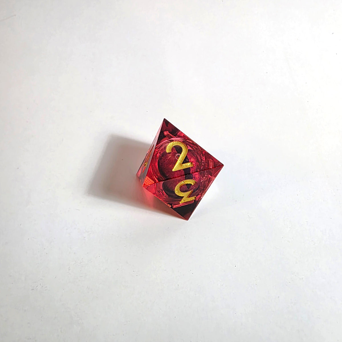 Red Dragon Eyes Liquid Core Resin Dice Set