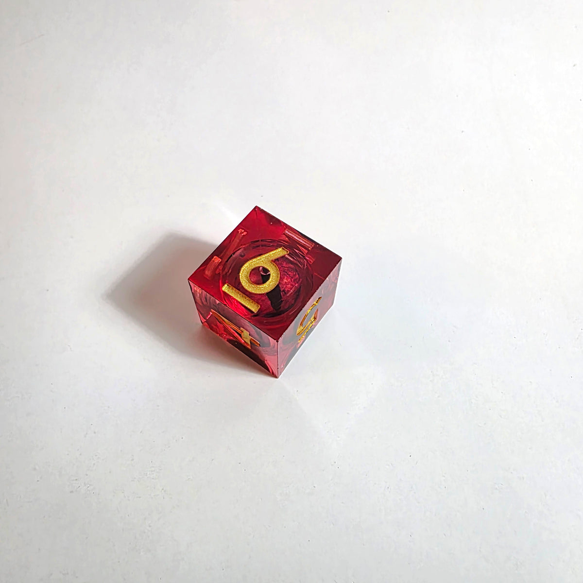Red Dragon Eyes Liquid Core Resin Dice Set