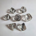 Clear Handmade Gem Cut Resin Dice Set
