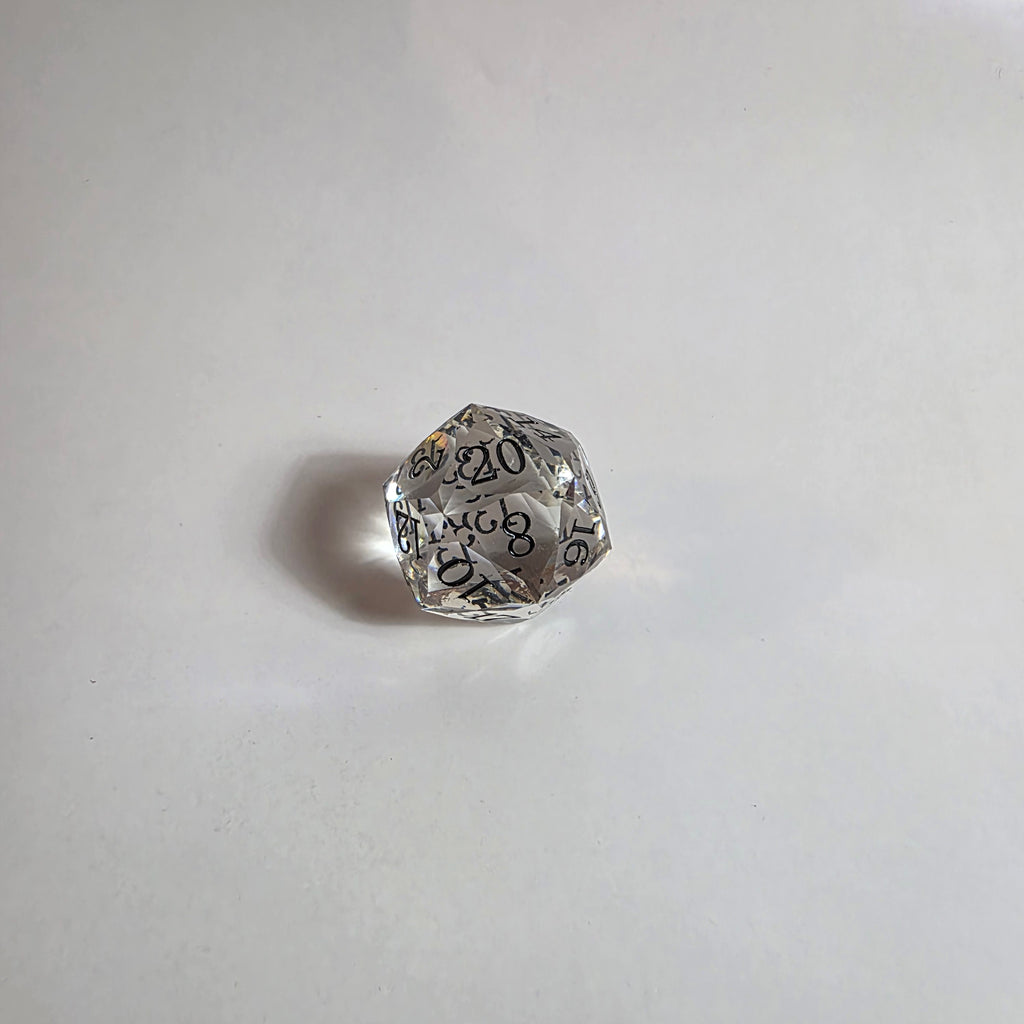 Clear Handmade Gem Cut Resin Dice Set