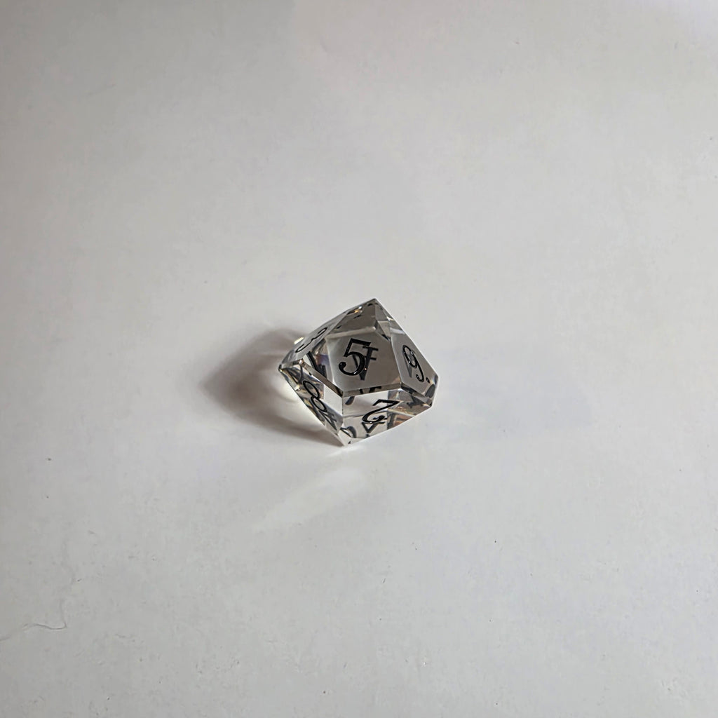 Clear Handmade Gem Cut Resin Dice Set