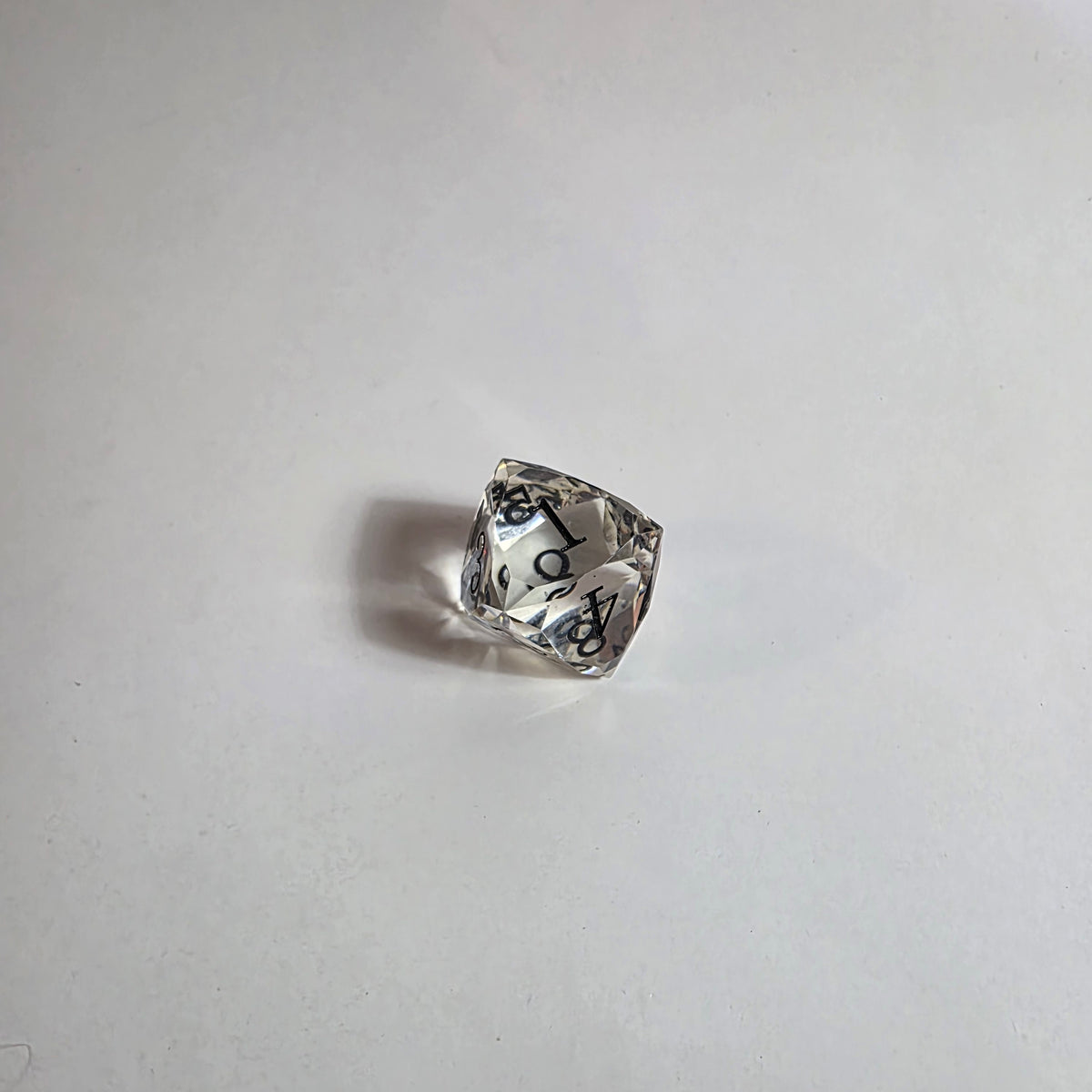 Clear Handmade Gem Cut Resin Dice Set