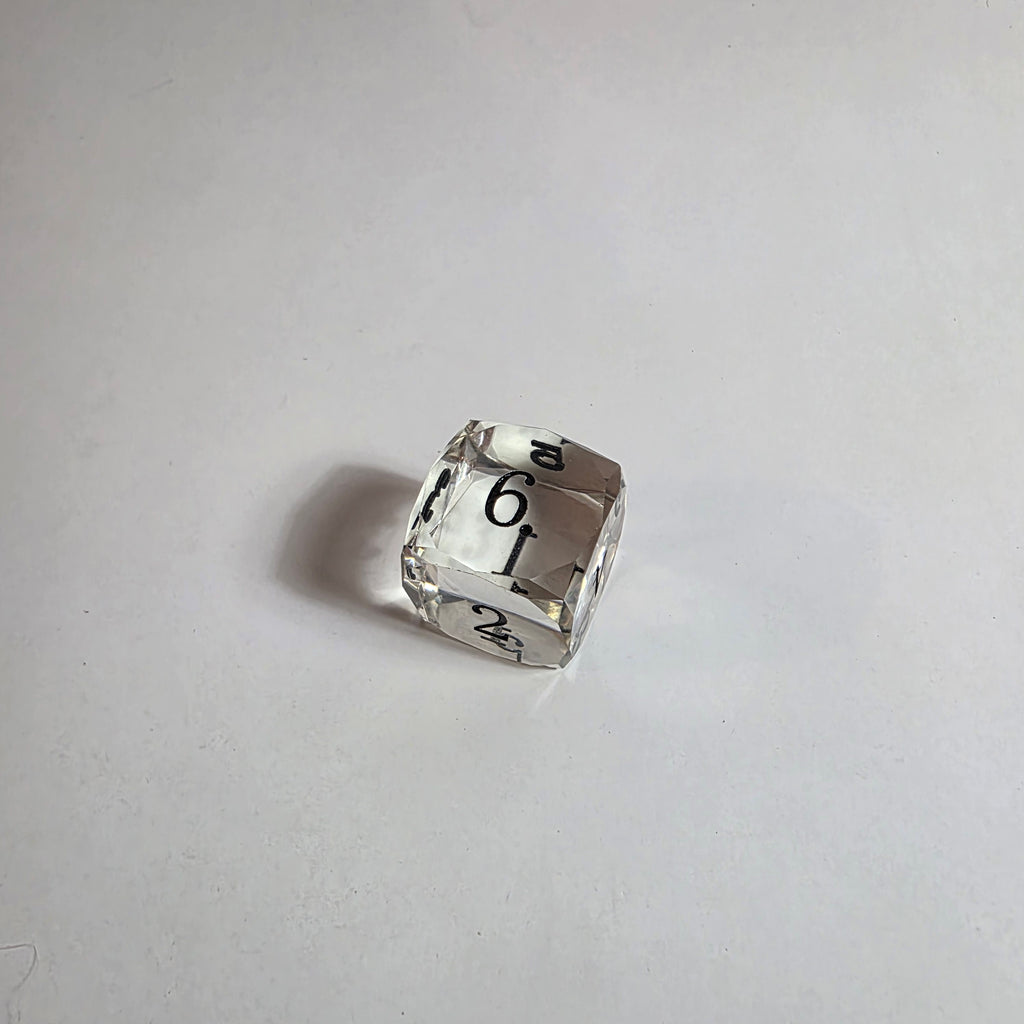 Clear Handmade Gem Cut Resin Dice Set