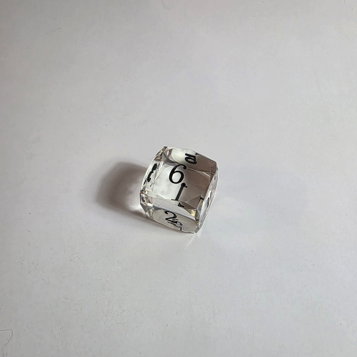 Clear Handmade Gem Cut Resin Dice Set