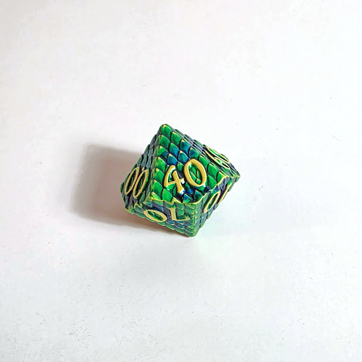 Green Scales Solid Metal Dice Set