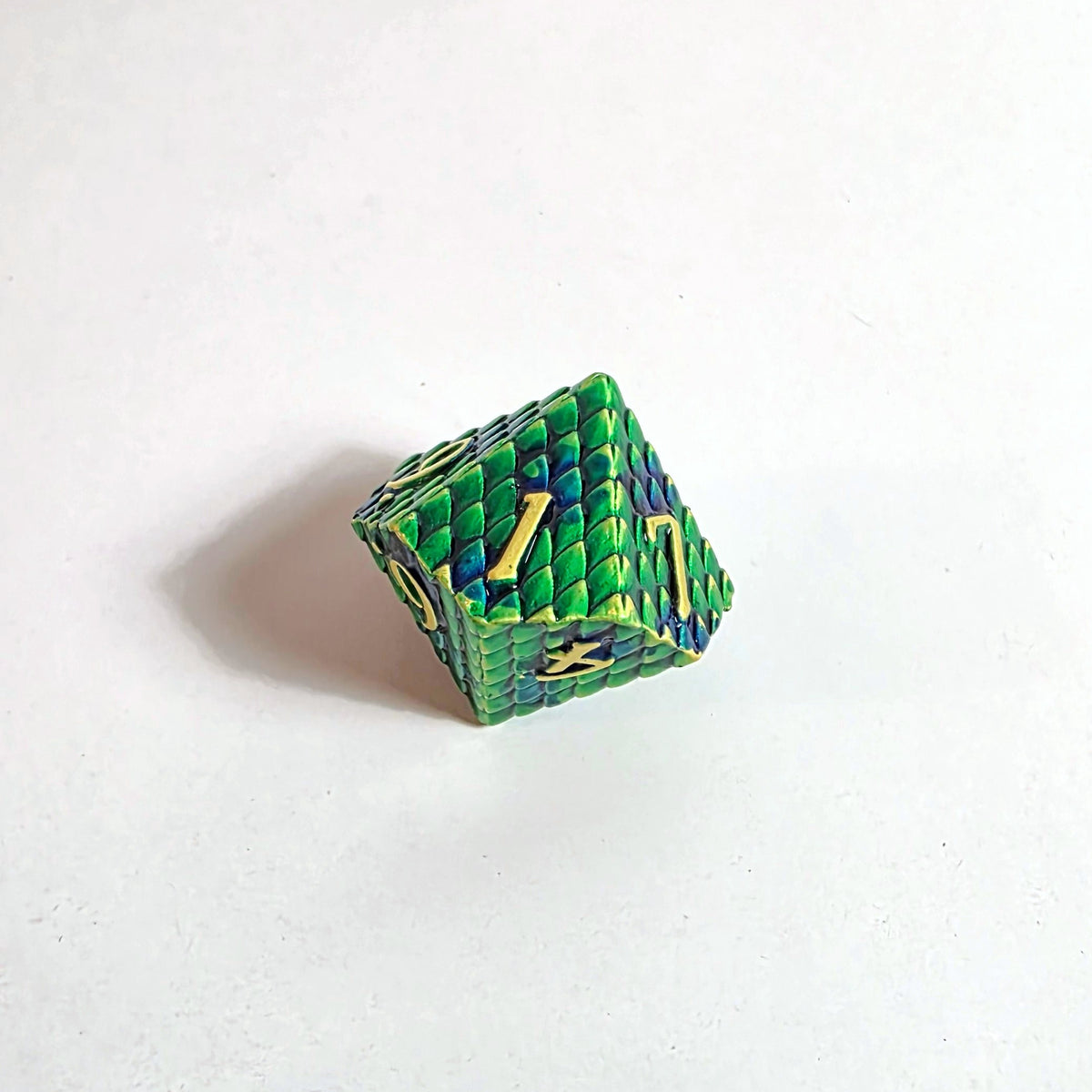 Green Scales Solid Metal Dice Set