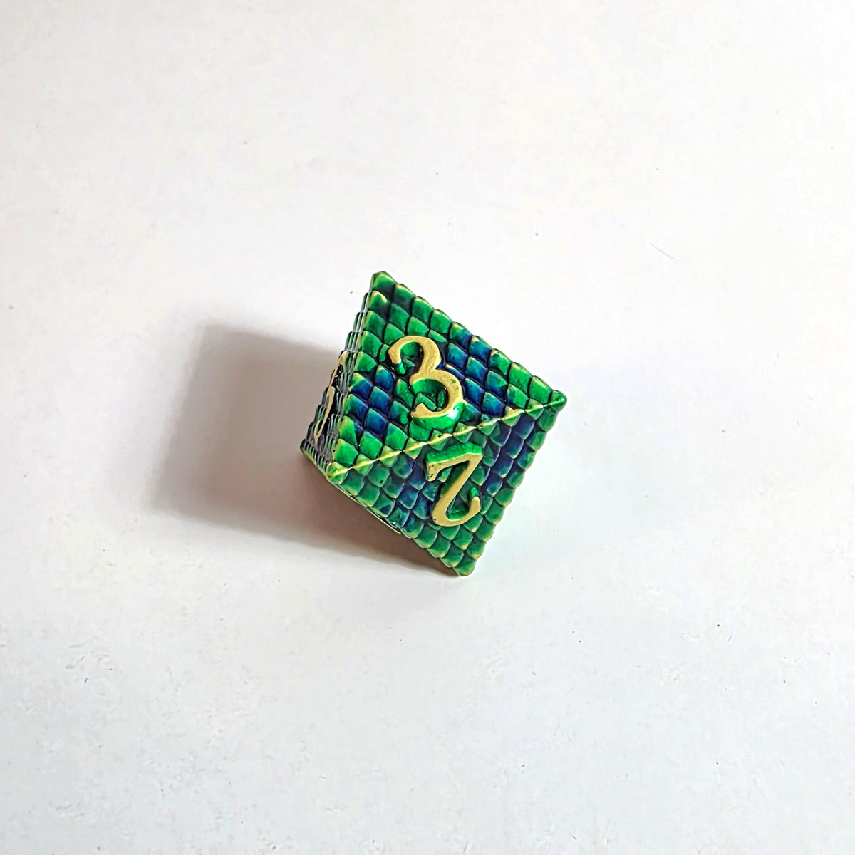 Green Scales Solid Metal Dice Set