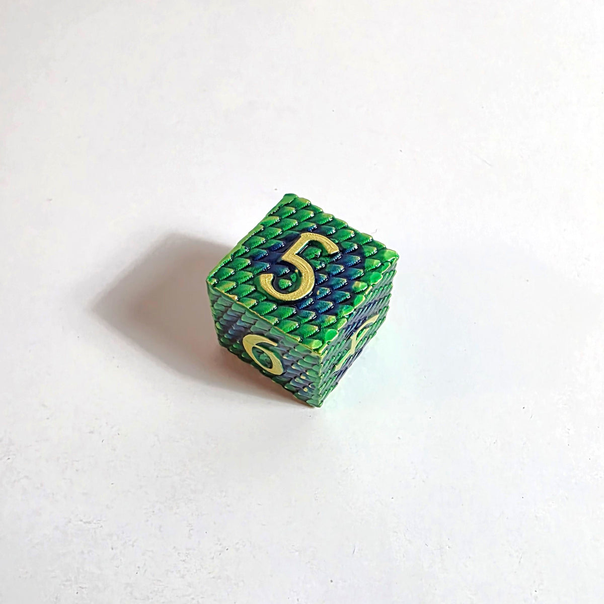 Green Scales Solid Metal Dice Set