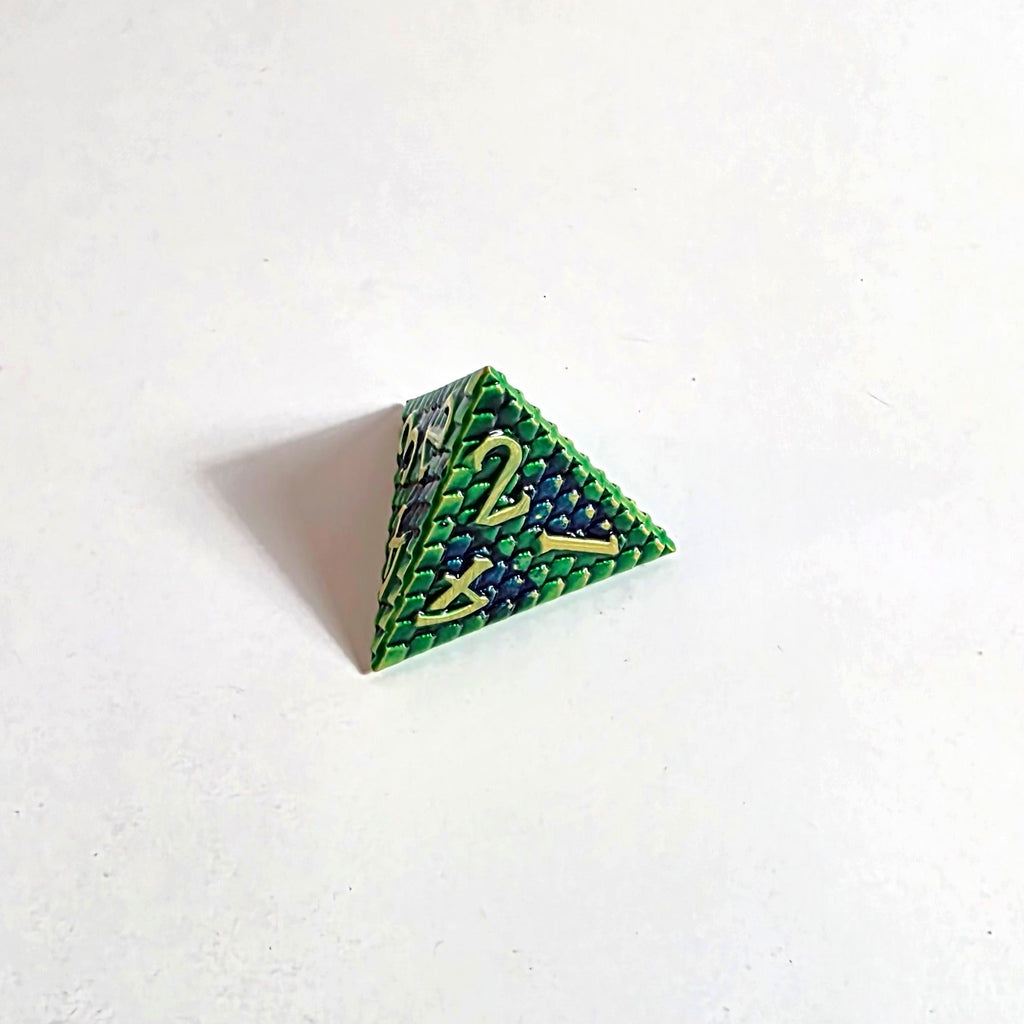 Green Scales Solid Metal Dice Set