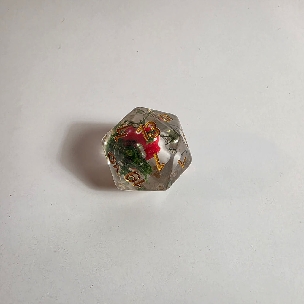 Red Mushroom Acrylic Dice Set