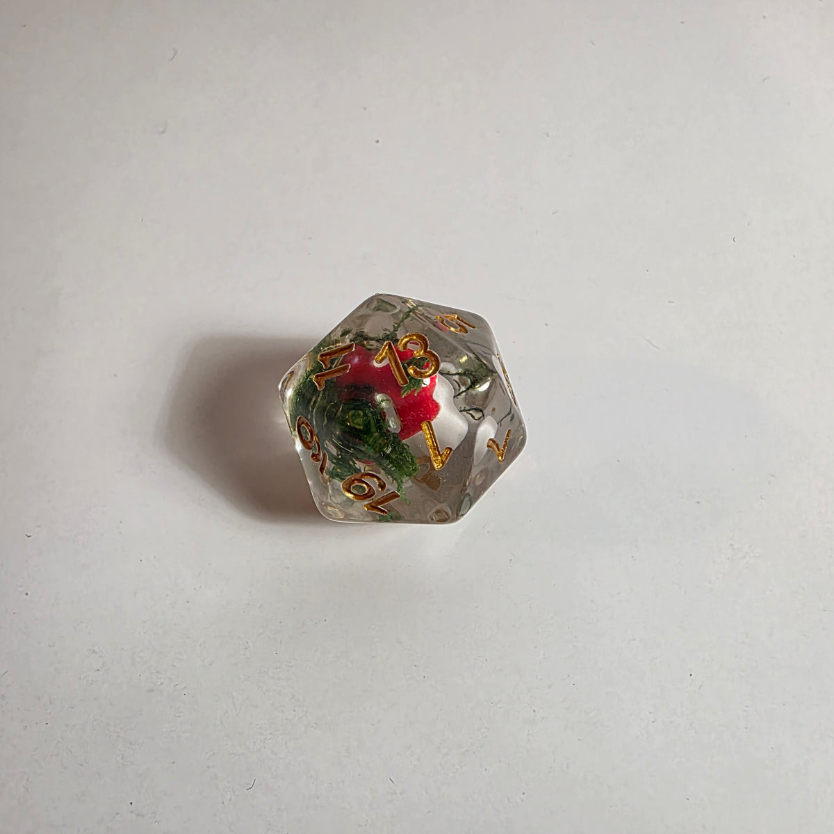 Red Mushroom Acrylic Dice Set