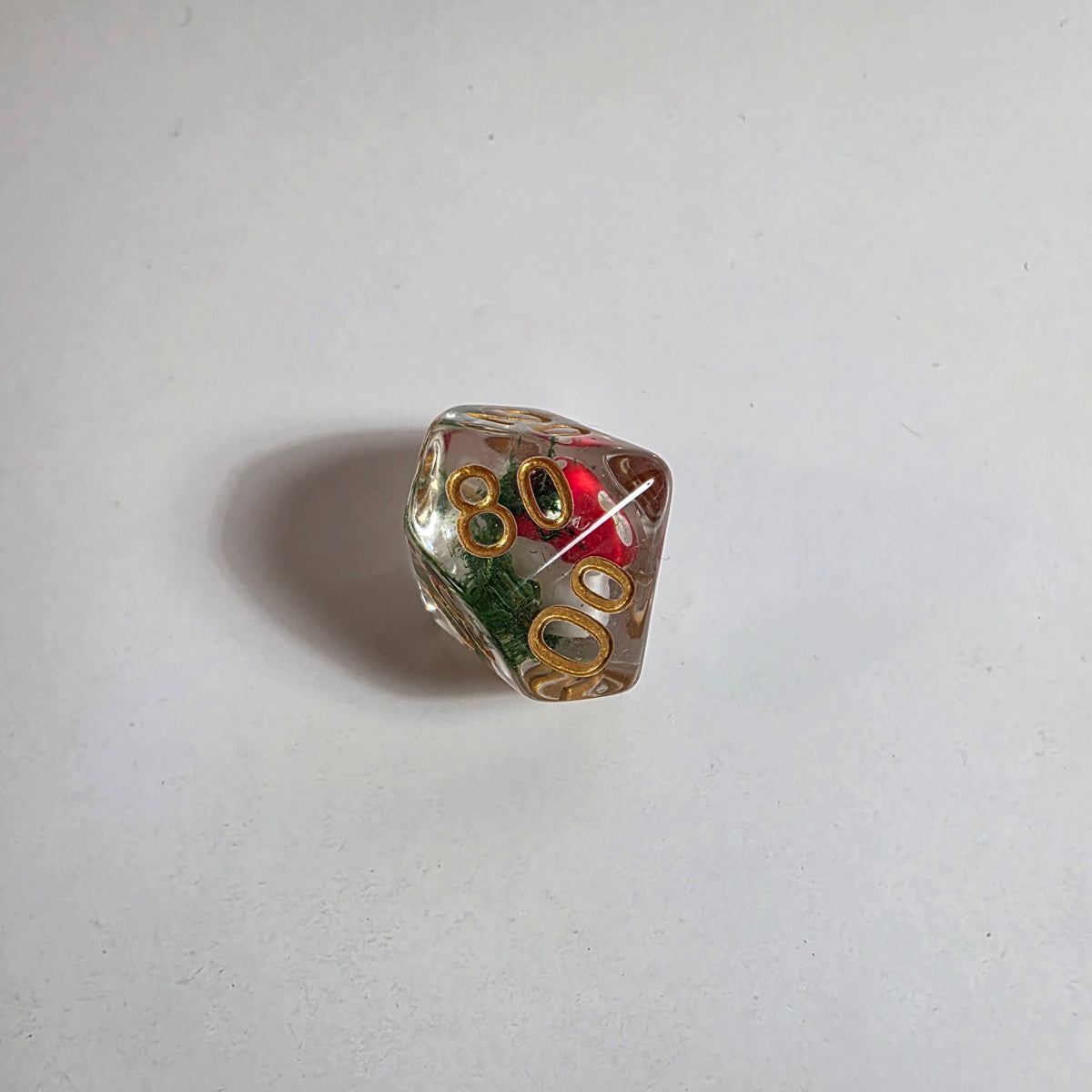 Red Mushroom Acrylic Dice Set