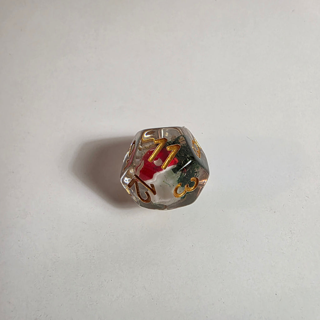 Red Mushroom Acrylic Dice Set