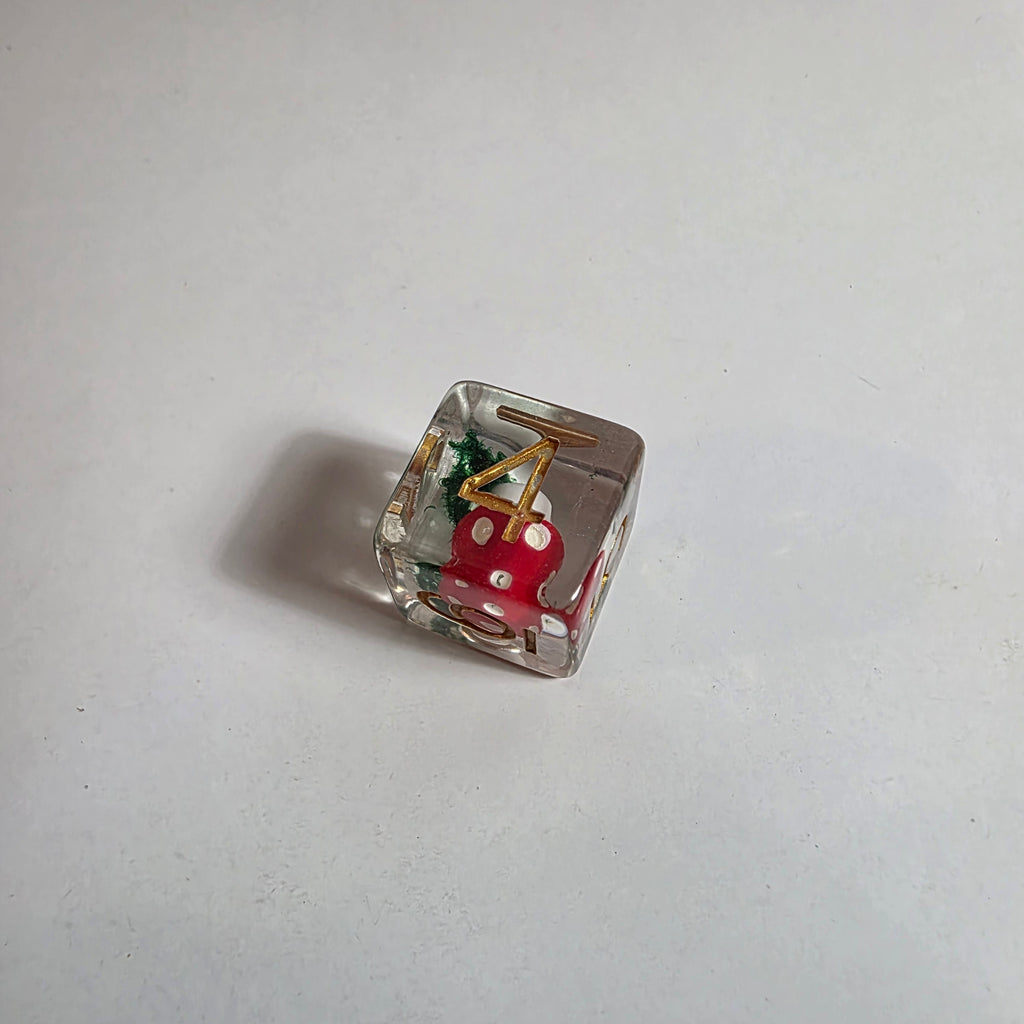 Red Mushroom Acrylic Dice Set
