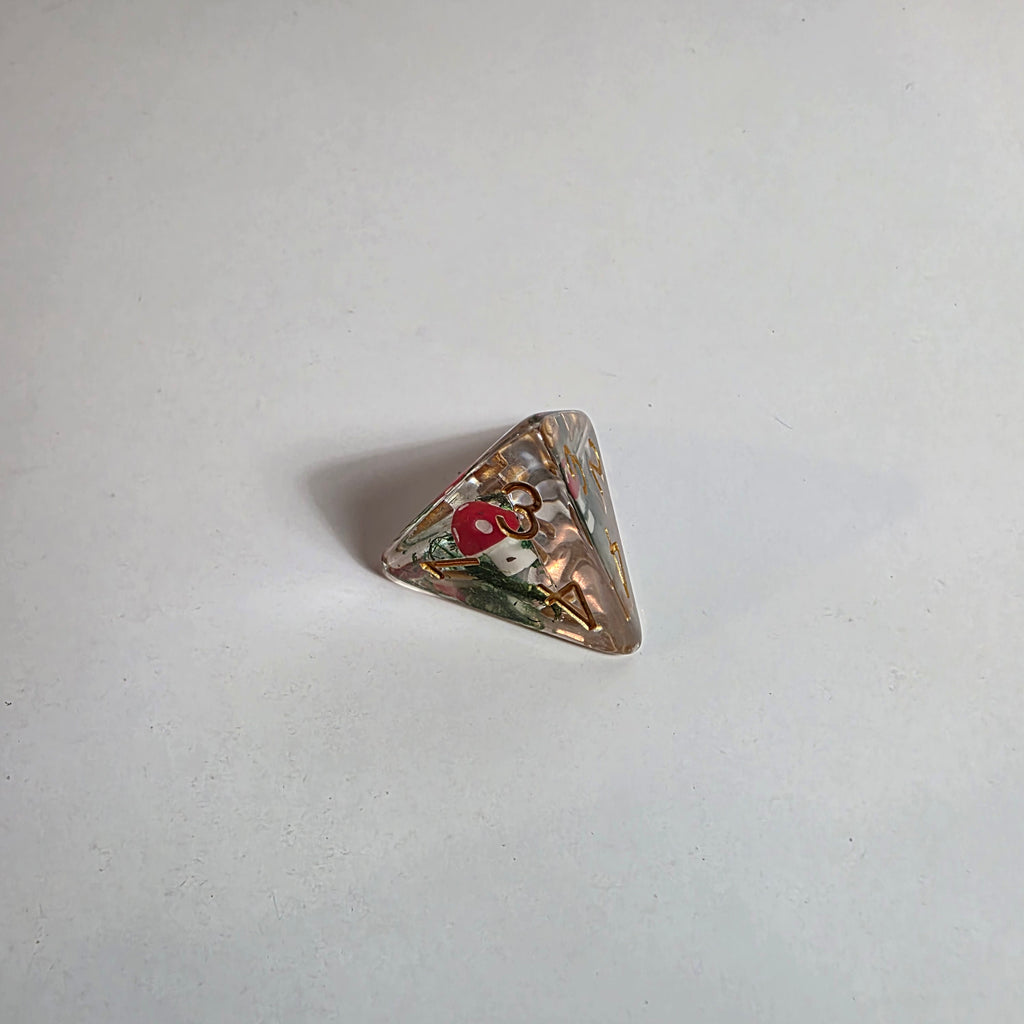 Red Mushroom Acrylic Dice Set