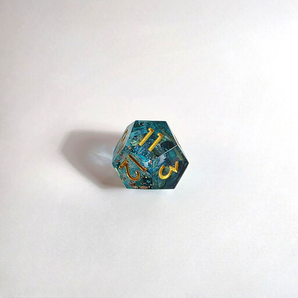 Stormy Shore Handmade Resin Dice Set