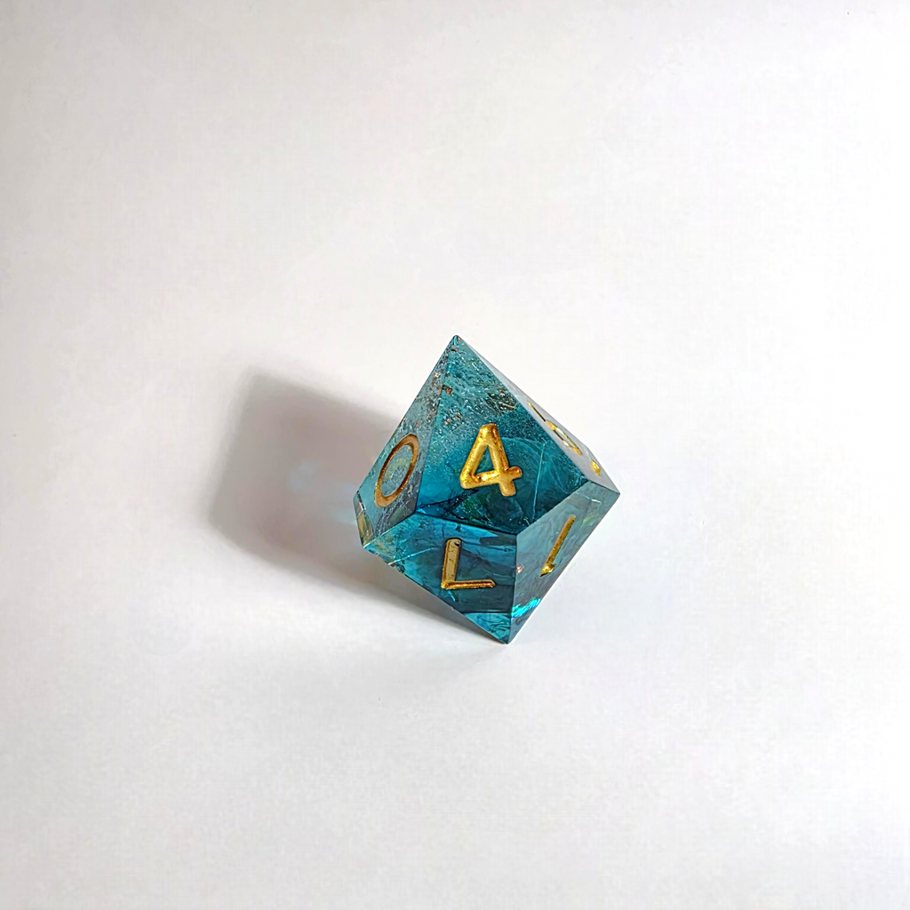 Stormy Shore Handmade Resin Dice Set