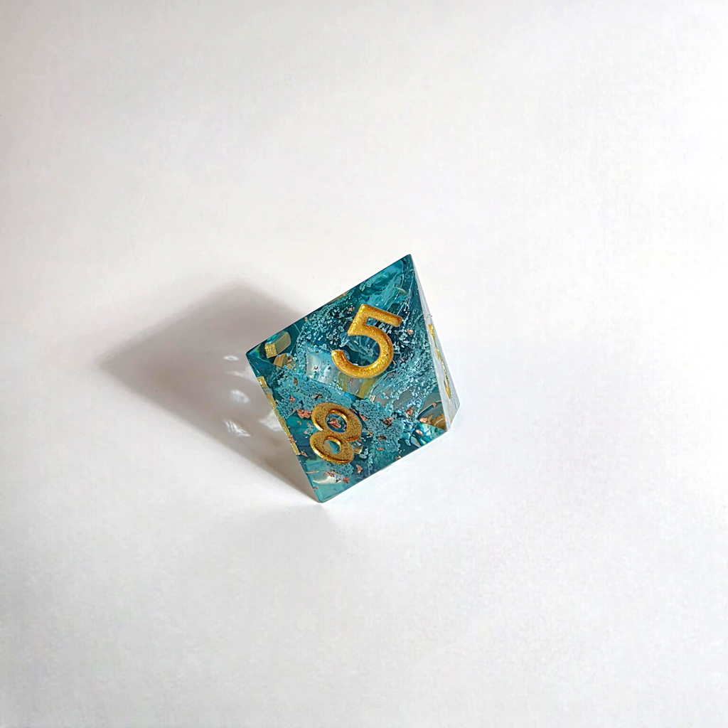 Stormy Shore Handmade Resin Dice Set