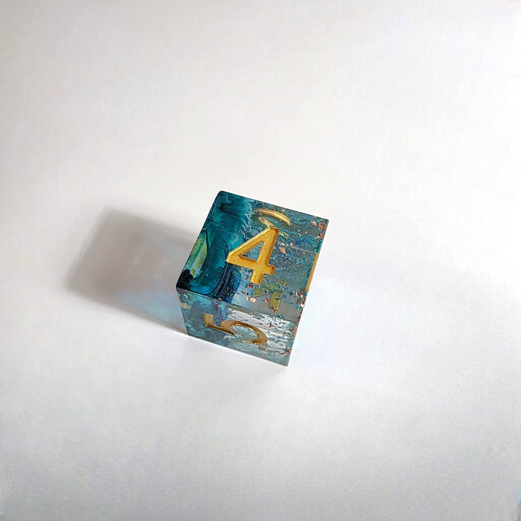 Stormy Shore Handmade Resin Dice Set