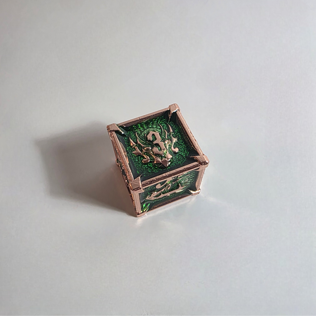 Dreaded Dragon Lich Solid Metal Dice Set