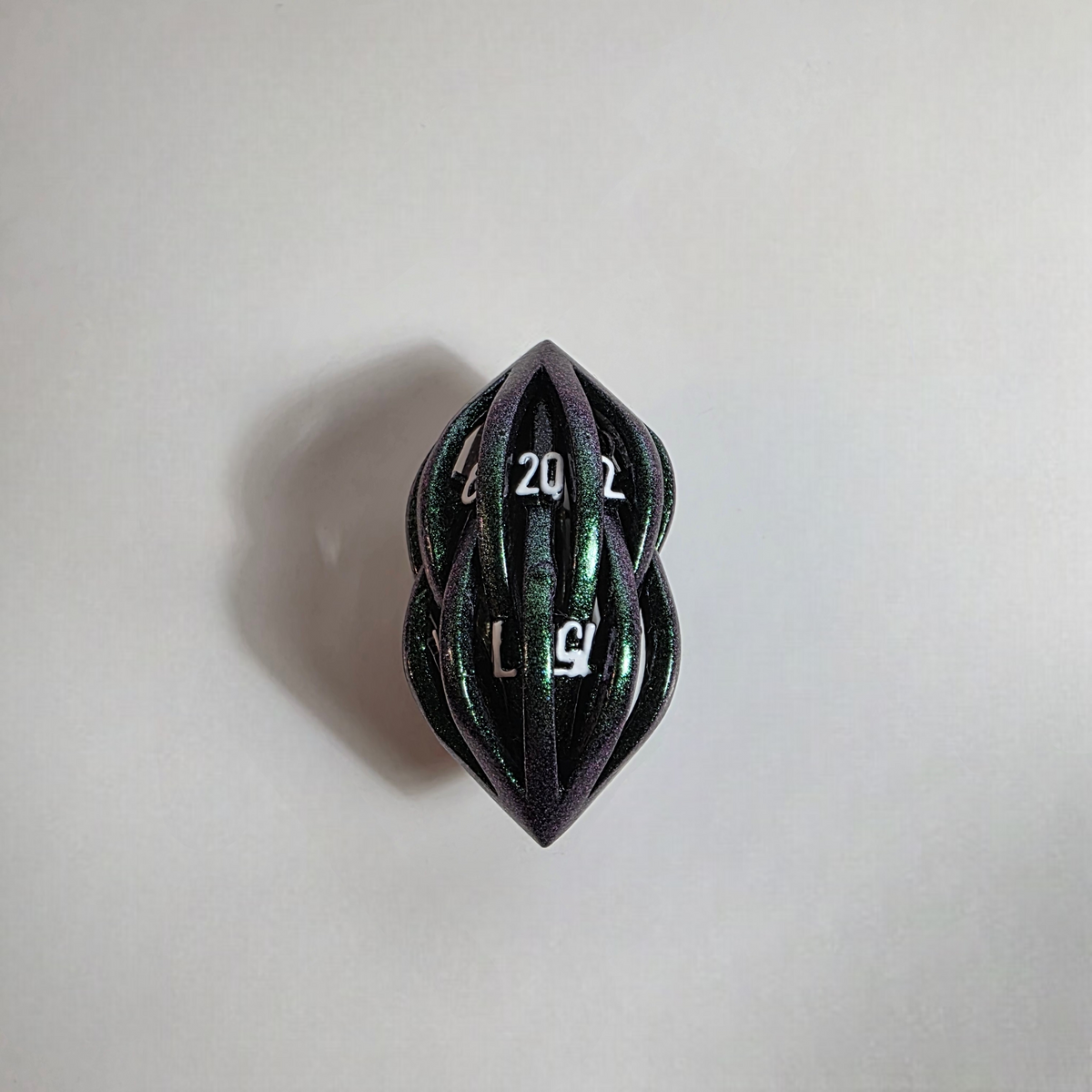Green Blue Seeds Hollow Metal Dice Set