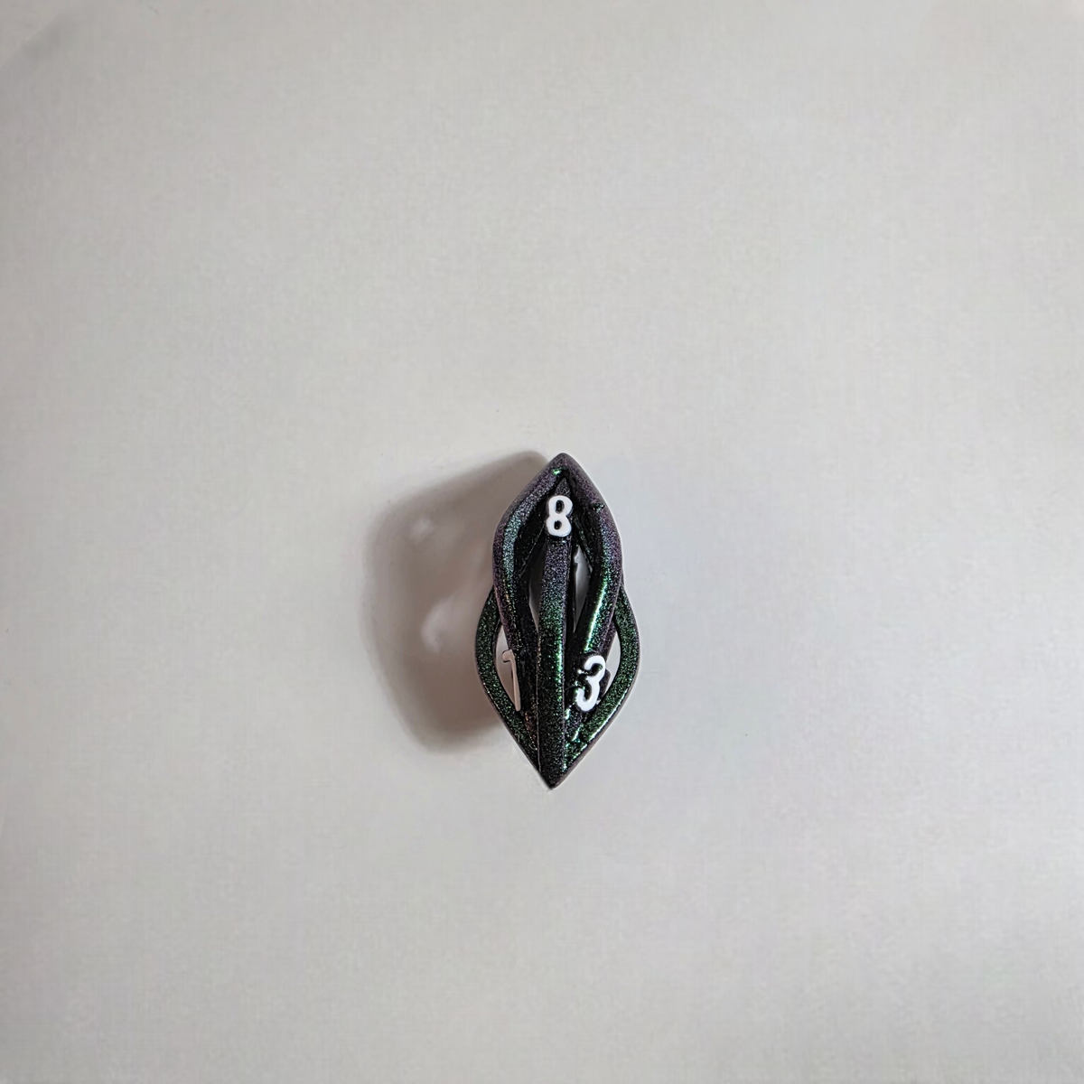Green Blue Seeds Hollow Metal Dice Set