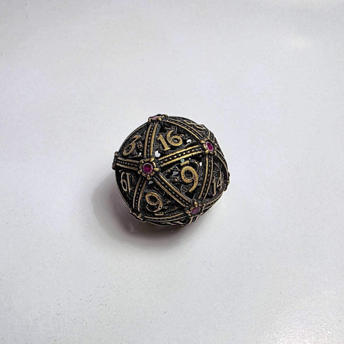 Ruby Dragonguard Hollow Metal Dice Set