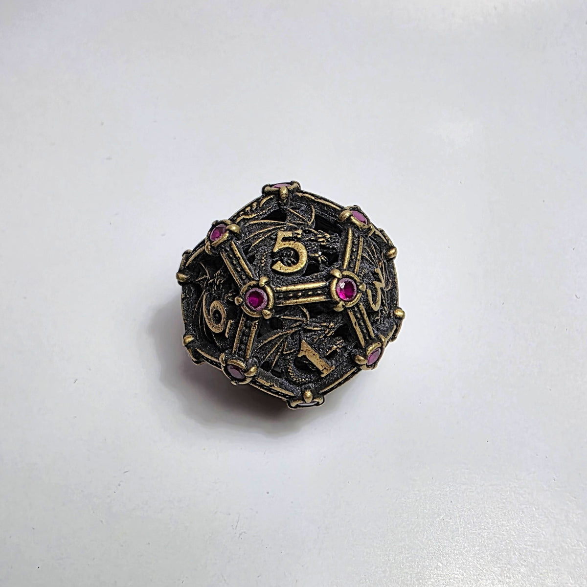 Ruby Dragonguard Hollow Metal Dice Set