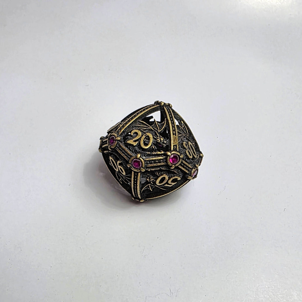 Ruby Dragonguard Hollow Metal Dice Set