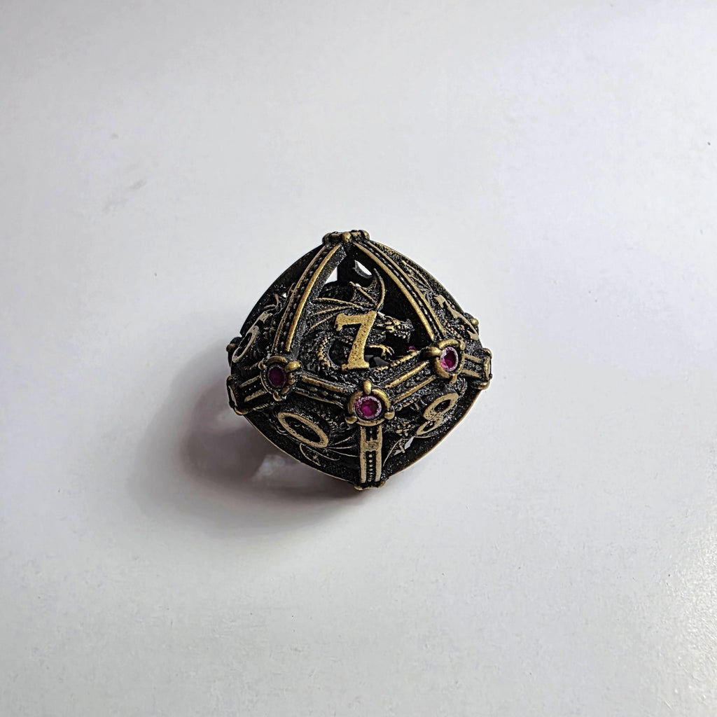 Ruby Dragonguard Hollow Metal Dice Set