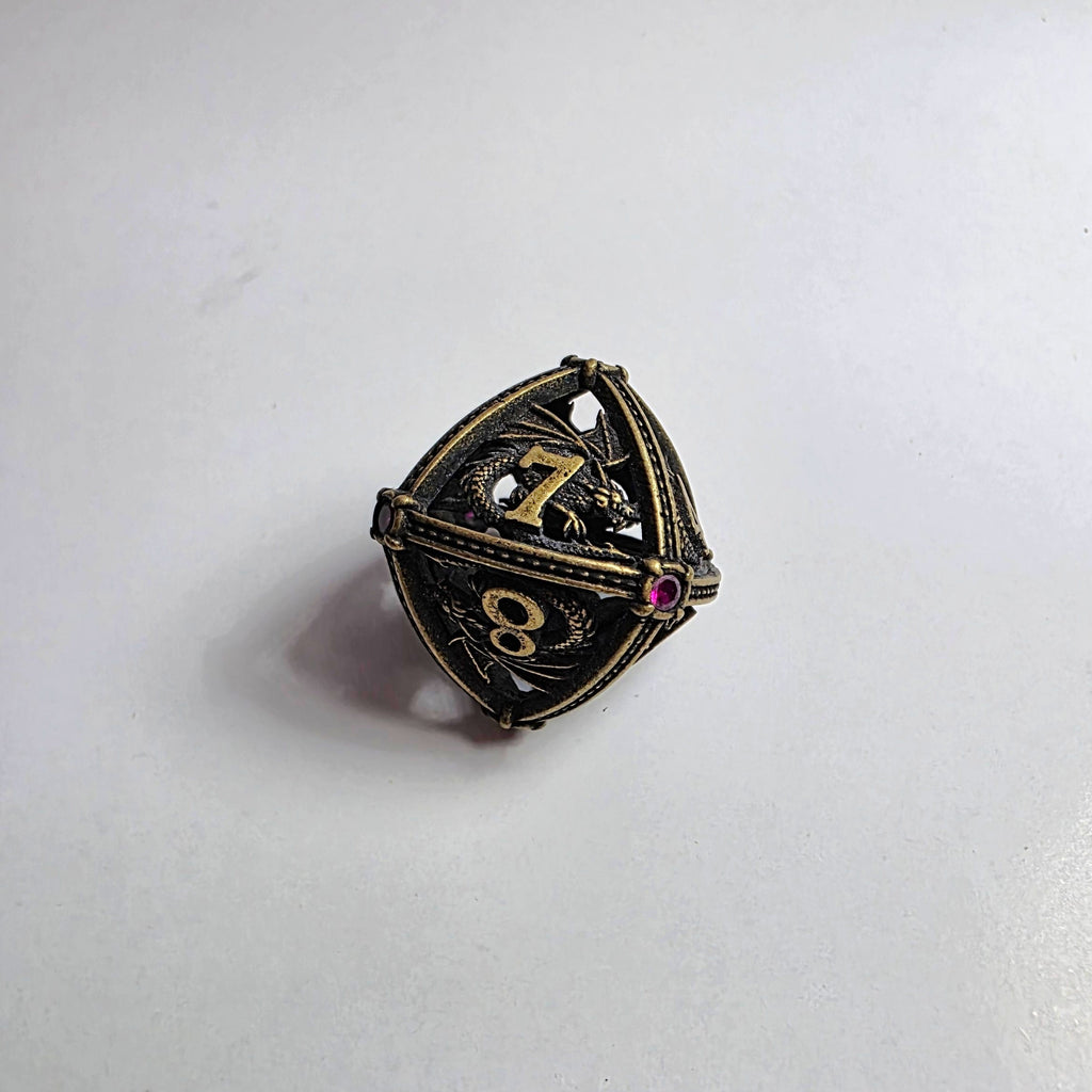 Ruby Dragonguard Hollow Metal Dice Set